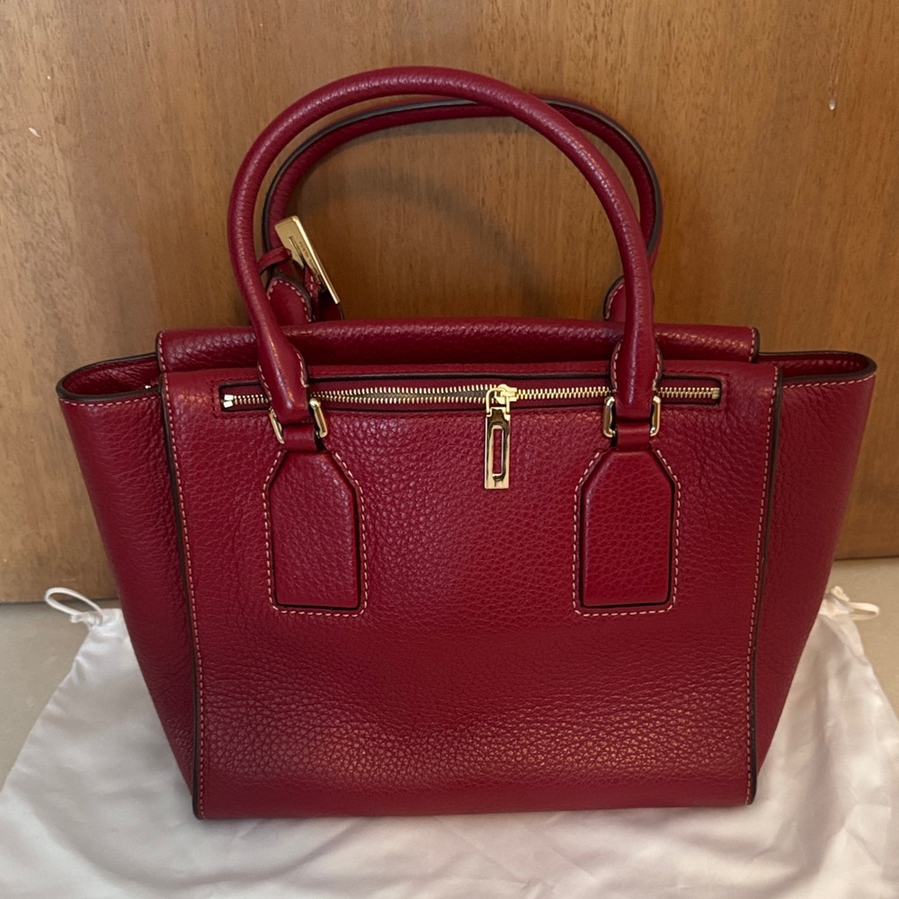 Michael Kors Burgundy Leather Satchel - Picture 3 of 5